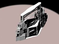 generative design of a multimedia stage in Milan, axonometric 2nd view
