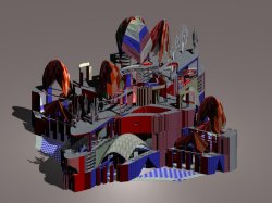 Generative project of a telematic Basilic in Milan, axonometric view